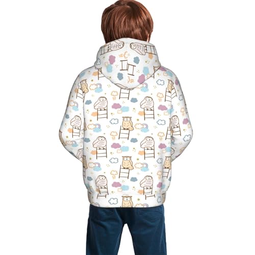 Cartoon Owl Kid Hoodies Boys Sweatshirts Girls Pullover with Pocket4