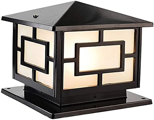 Pillar Lights Outdoor, IP65 Waterproof Column Lights Outdoor Rustproof Aluminum Glass Pillar Light Fixtures Fence Column Post Light Traditional Landscape Lighting E26