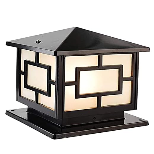 Boilyn Pillar Lights Outdoor, European-Style Waterproof Outdoor Column Lights E27E26 Aluminum Glass Post Light Fixtures Fence Column Post Lights Traditional Landscape Lighting¡­, S