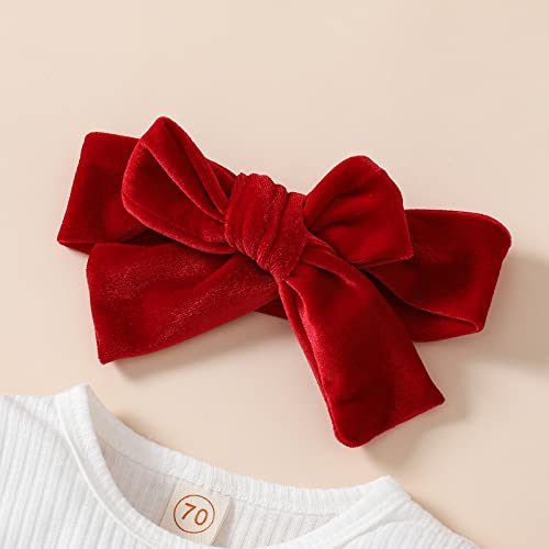 My First Valentines Day Toddler Baby Girl Outfit Red Heart Long Sleeve Romper and Flare Pants Infant Clothes4