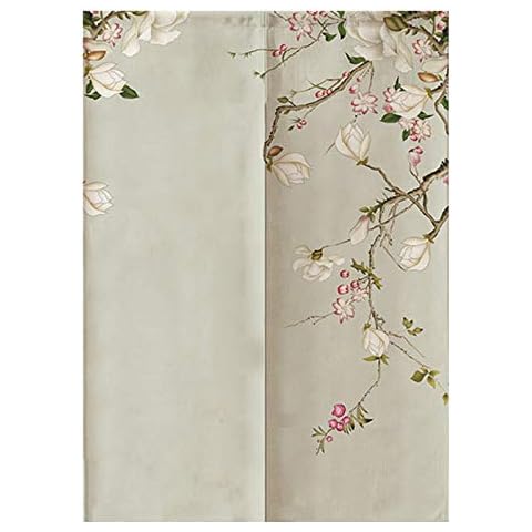 MYRU Flowers Pattern Japanese Noren Tapestry Bedroom Divider Door Curtain (Magnolia,33 by 59 Inch) Cover