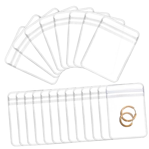 FUNNETOYU 200 Piezas Transparentes con Cierre Hermético Bolsas de PVC para Joyería Unidades para Almacenaje de Aretes Dulces Manualidades y Envíos Resellables y Claras