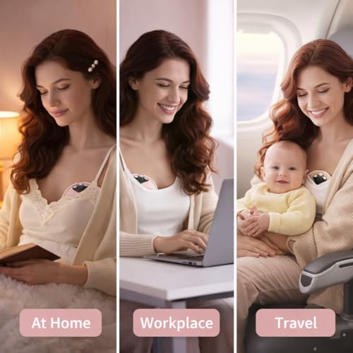 Balson Wearable Breast Pumps – Hands Free Portable Breastfeeding Pumps for Feeding Mothers | 4 Modes | 12 Level Automatic Breast Milk Pumps Electric | Silent & Lightweight Pump and Go Breast Pumps (1 Year Warranty) (1) 4 41j OpiYewL