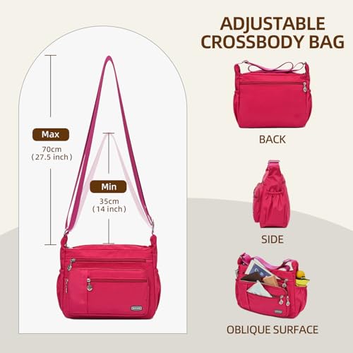 Image of Crossbody Bag for Women,Multi Pockets Cross Body Purses for Women, Ladies Shoulder Bag, Travel Purses and Handbags