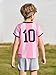 tagyum Soccer Jersey Kids Boys Argentina Jersey Shirt Pink Soccer Boys Tshirts Round Neck Short Sleeve Top