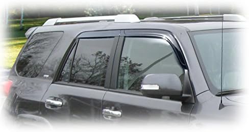 C&C Car Worx Tape-On Outside-Mount WV-104R-TF Aftermarket Set of 4 Side Window Visor Rain Guard Deflectors Compatible with Toyota 4Runner 2010 11 12 13 14 15 16 17 18 19 20