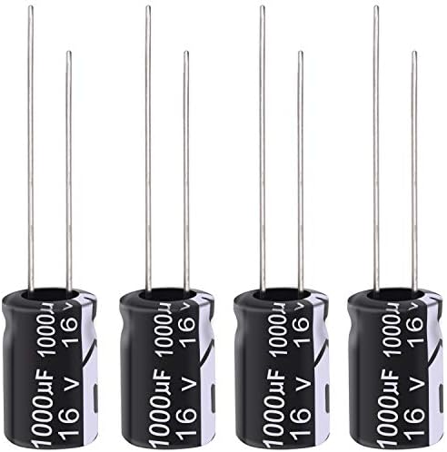 Tnisesm 50Pcs Electrolytic Capacitor 1000uF with Aluminum Radial Leads 1000UF-16V-8X16