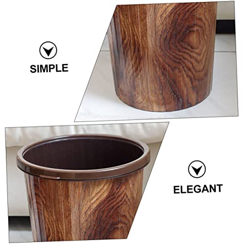 Caneca de basura rectangular 12L con tapa marrón miniatura 4