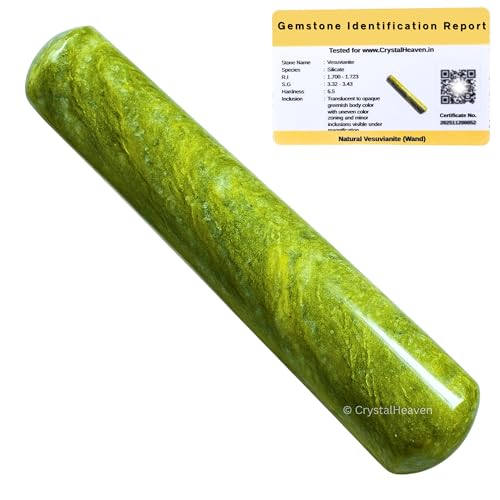 Image of Vesuvianite Crystal Wand - Smooth Crystal Wand for Energy Healing, Chakra Balancing, Meditation and Home Decor - Crystals and Healing Stones for Gift