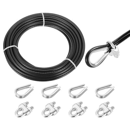 Tendedero de cable de acero inoxidable negro y kit de fijación para renovar tu terraza o balcón