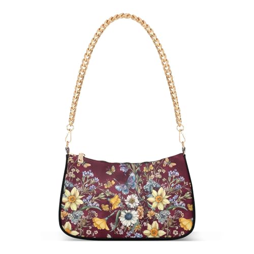 Sac à bandoulière de voyage fleurs et jonquilles à chaîne de fleurs femme
