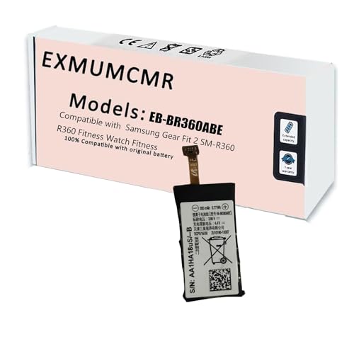 EXMUMCMR SM-R360 EB-BR360ABE Battery Replacement Battery for Samsung Gear Fit 2 Fitness Tracker Smartwatch (Small) 200mAh GH43-04611
