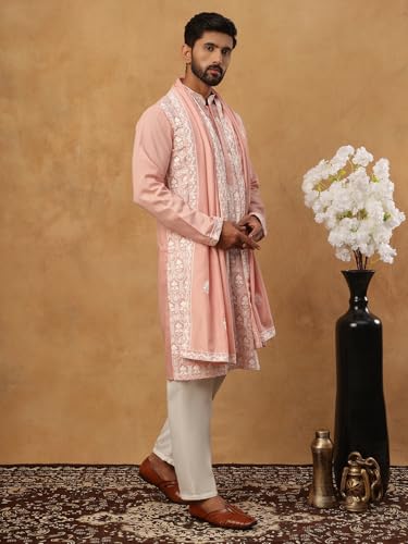 Image of Jompers Silk Blend Embroidered Kurta Pyjama Dupatta Set