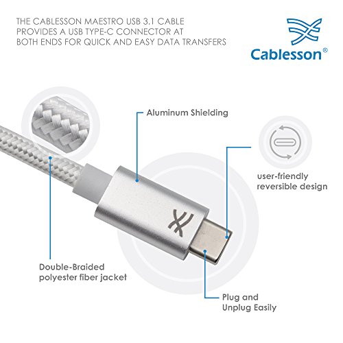 Cablesson Maestro USB-C to USB-C Cable 3.2ft (1m) USB Type C Cable Hi-speed for USB Type-C Devices Including LG G5 - Image 4