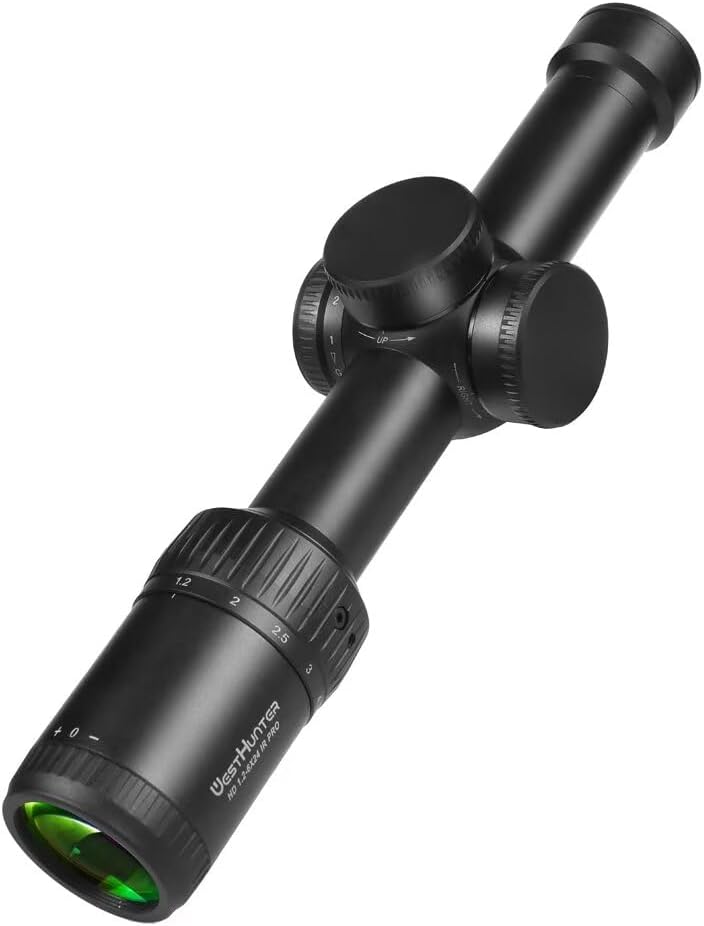 WestHunter Optics HD 1.2-6x24 IR PRO LPVO Riflescope - 30 mm Tube Red Green Illumination Etched Glass Reticle 1/5 MIL Second Focal Plane Compact Hunting Shooting Scope
