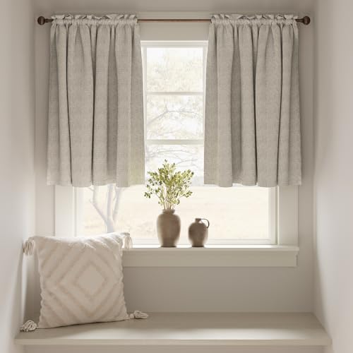 Jinchan-Linen-Textured-Tier-Curtains-2-Panel-24-Inch-Greyish-Beige-Room-Darkening-Farmhouse-Cafe-Style-for-Living-Room Jinchan Linen Textured Tier Curtains 2 Panel 24 Inch Greyish Beige Room Darkening Farmhouse Cafe Style for Living Room