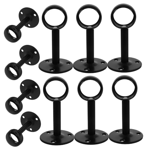 PRETYZOOM 16pcs Heavy Duty Ceiling Mount Curtain Rod Bracket Matte Stainless Steel Flange Hook Easy Installation for Indoor Outdoor Use Shower Closet Rod Holder Versatile Support Flanges for