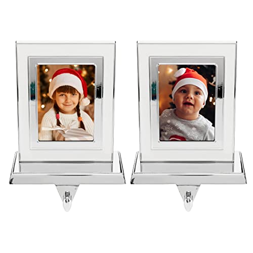 Stocking-Holders-for-Mantle--Set-of-2-Picture-Frame-Stocking-Holder--Two-White-Photo-Christmas-Stocking-Hanger Stocking Holders for Mantle–Set of 2 Picture Frame Stocking Holder–Two White Photo Christmas Stocking Hanger