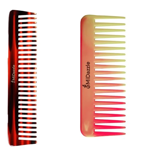 Image of Midazzle Handcrafted Hair Comb Set, Daily Use and Grooming, 2 Pieces