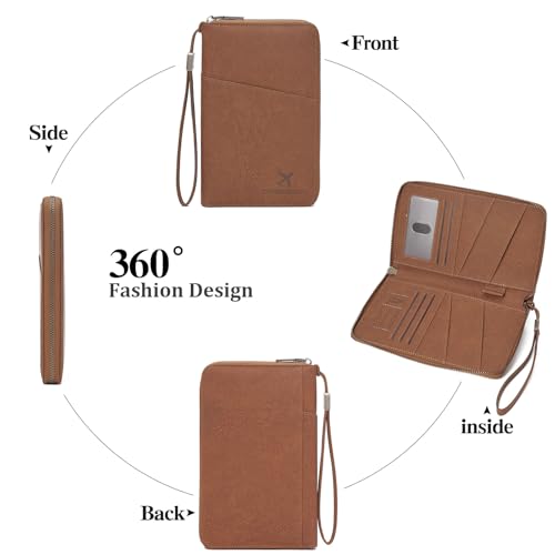 LEEXTON Family Passport Holder Wallet RFID Blocking Zippered Passport Wallet,Women and Men Travel Wallet Ladies Passport Cover by LEEXTON - Used condition - Image 4