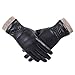 Winter Leather Gloves for Women, Wool Fleece Lined Warm Gloves, Touchscreen Texting Thick Thermal Snow Driving Gloves by REDESS(80XL)