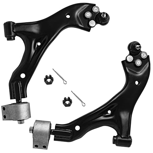 Image of Detroit Axle - 6pc Front End Kit for 05-09 Chevy Equinox Pontiac Torrent, 02-07 Saturn Vue, 2 Lower Control Arms w /Ball Joints 2 Outer Tie Rods 2 Sway Bars 2005 2006 2007 2008 2009 Replacement