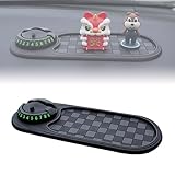 Multifunction Car Anti-Slip Mat with Temporary Parking Number, Universal Car Dashboard Non-Slip Phone Pad Holder for Smartphones, Keys, Sunglasses, and Accessories (Grey-Black)