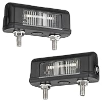 AUTOLIGHT 24 2x Kennzeichenbeleuchtung 12V Anhänger PKW LKW – E-Prüfzeichen StVO zugelassen – inkl. C5W Soffitte – Universal Nummernschildbeleuchtung – 81x30x28mm Lochabstand 45mm