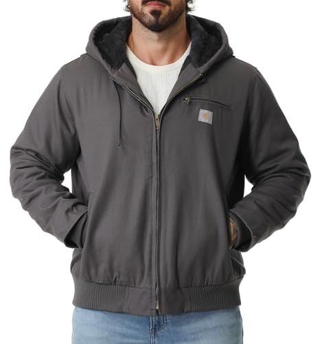 Image of Men's Work Coat Washed Duck Fleece Lined Waterproof Workwear