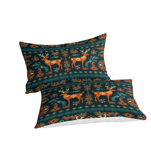 Housse de couette cerf 200x200 microfibre zippée anti-plis pour lit double