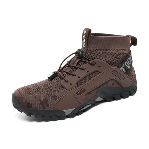 Hixingo Men's Women's Hiking Shoes, Anti-Slip Walking Boots Breathable Hiking Boots Wear-Resistant High-Top Trekking Footwear Thick Bottom Climbing Sn