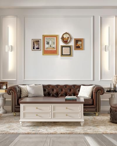 Image of Rayogale Nickel Battery Operated Wall Sconces Set of 2, 24 Inch | 3000 /4500 /6000K Dimmable 8000mAh Wireless Rechargeable Wall Sconces with Remote Control, Timer for Living Room, Bedroom
