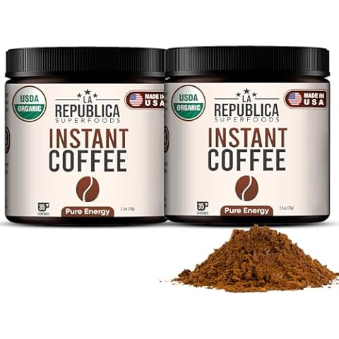 La Republica Instant Coffee Organic Arabica Coffee Instant Iced Coffee Powder Best Instant Coffee made w/Shade Grown Small Batch Coffee USDA Non-GMO 100% Fairtrade Certified (2 Pack, Classic) Cover