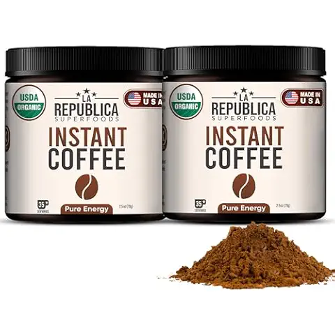 La Republica Instant Coffee Organic Arabica Coffee Instant Iced Coffee Powder Best Instant Coffee made w/Shade Grown Small Batch Coffee USDA Non-GMO 100% Fairtrade Certified (2 Pack, Classic) Cover