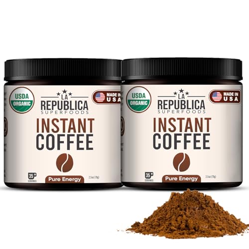 La Republica Organic Instant Coffee 2 Pack (35 Servings), Medium Roast, Toasted Caramel Notes, Fair Trade Arabica, USA Made (70 Servings)