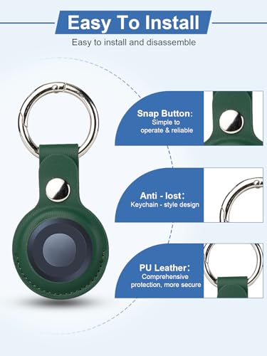 2 sztuki etui ochronne do Motorola Moto Tag Finder, yystao skóra PU etui ochronne kompatybilne z Motorola Moto Tag, design zapobiegający zgubieniu (zielony)