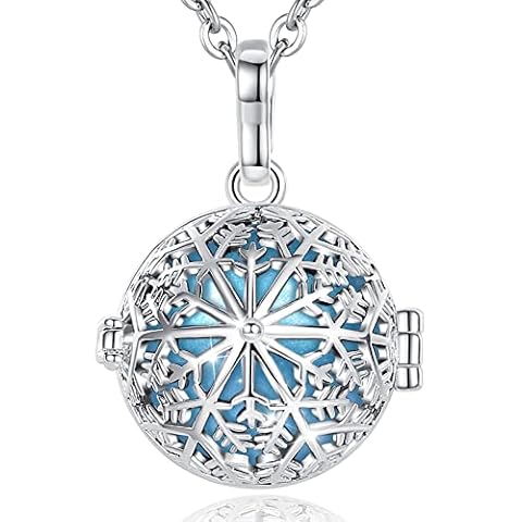 EUDORA Harmony Bola Snowflake Blue Winter Snow Baby Tone Musical Chime Ball Pendant Pregnancy Necklace Cover