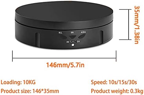 Rotating Display Stand, 360 Degree Electric Rotating Turntable, Ultra-Quiet Motorized Rotating Display Stand for Display Jewelry, Watch, Digital Product,3D Models and Collectibles - 10kg Load Bearing