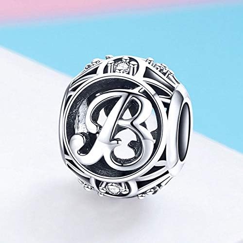 Letter Charms 925 Sterling Silver Initial A-Z Bead Charms for Bracelets Necklaces, Cubic Zirconia Alphabet Beads Personalized Gifts for Women - Image 6