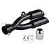 H2Racing 38-51mm Acero inoxidable Motocicleta Dual Tubos de escape Universal para Dirt...