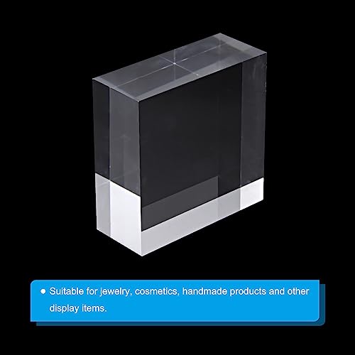 PATIKIL 4"x4"x1.5" Jewelry Display Riser, Polished Acrylic Cube Display Stand Block Collection Showcase Ring Holder Square, Clear - Image 3