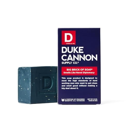 Image of Duke Cannon Supply Co. Big Brick of Soap for Men - Naval Diplomacy, Refreshing Ocean Scent, Extra Large 10 oz Bars, 3-Pack