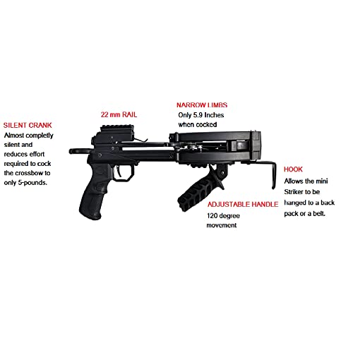 W William Tell Archery 330 Fps Wt-Mini Striker Narrow Limb Crossbow Pistol With 1X30 Red/Green Dot Sight thumb #5