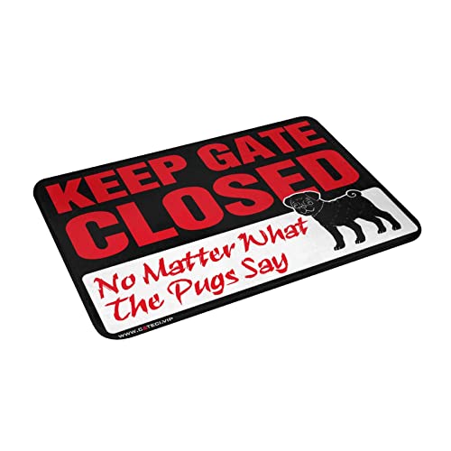 Alfombras exteriores para puerta delantera con mensaje Noter What The Pug Say, felpudo 40x60 4
