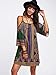 Milumia Women's Vintage Print Kimono Sleeve Geometric Tunic Boho Dress Dark Green Medium