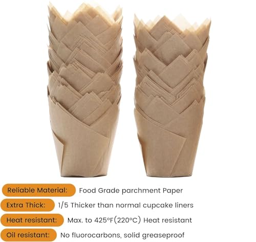 Bake Choice T15050 200Pcs Natural Tulip Cupcake Liners thumb #2