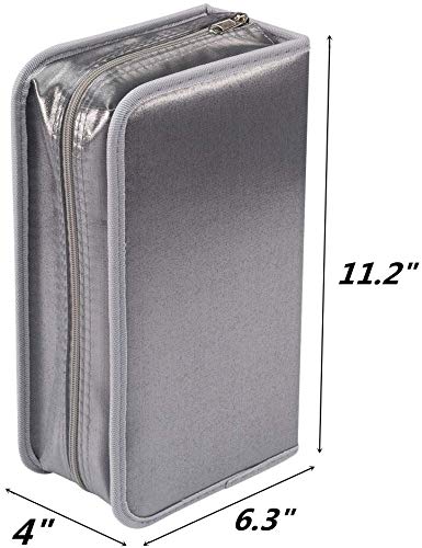 128 Capacity CD/DVD Protective CD Case Wallet Organiser Storage Holder Bag Portable with Carry Handle - HOLDS 128 CD's DVD's Blu Ray Video Games Disc's SILVER - Image 2