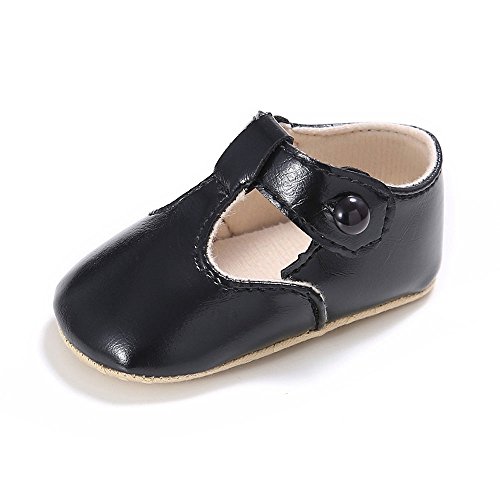 Enteer Baby Girls' Retro Leather Button Mary Jane Shoes