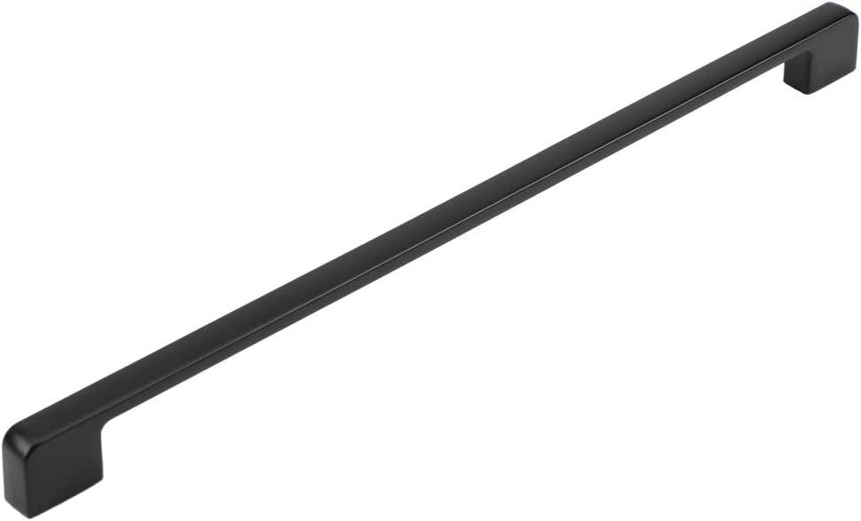 10-Pack 5-inch Hole Cente Solid Square Bar Cabinet Handle Flat Black Arch Curved Kitchen Cabinet Hardware Handle Pull -for Bedroom Dresser Drawer Wardrobe Door (5''/128mm, Flat Black)