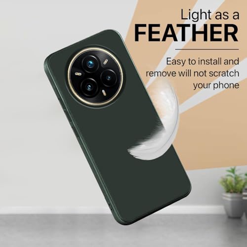 Image of Back Cover for Realme 14 Pro Plus 5G | Full Camera Protection | Premium Liquid Silicon Case | Flexible Bumper Case for Realme 14 Pro Plus 5G (Military Green)